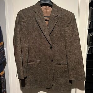 Stafford Tweed Suit Jacket with Elbow Patches - Size 40R